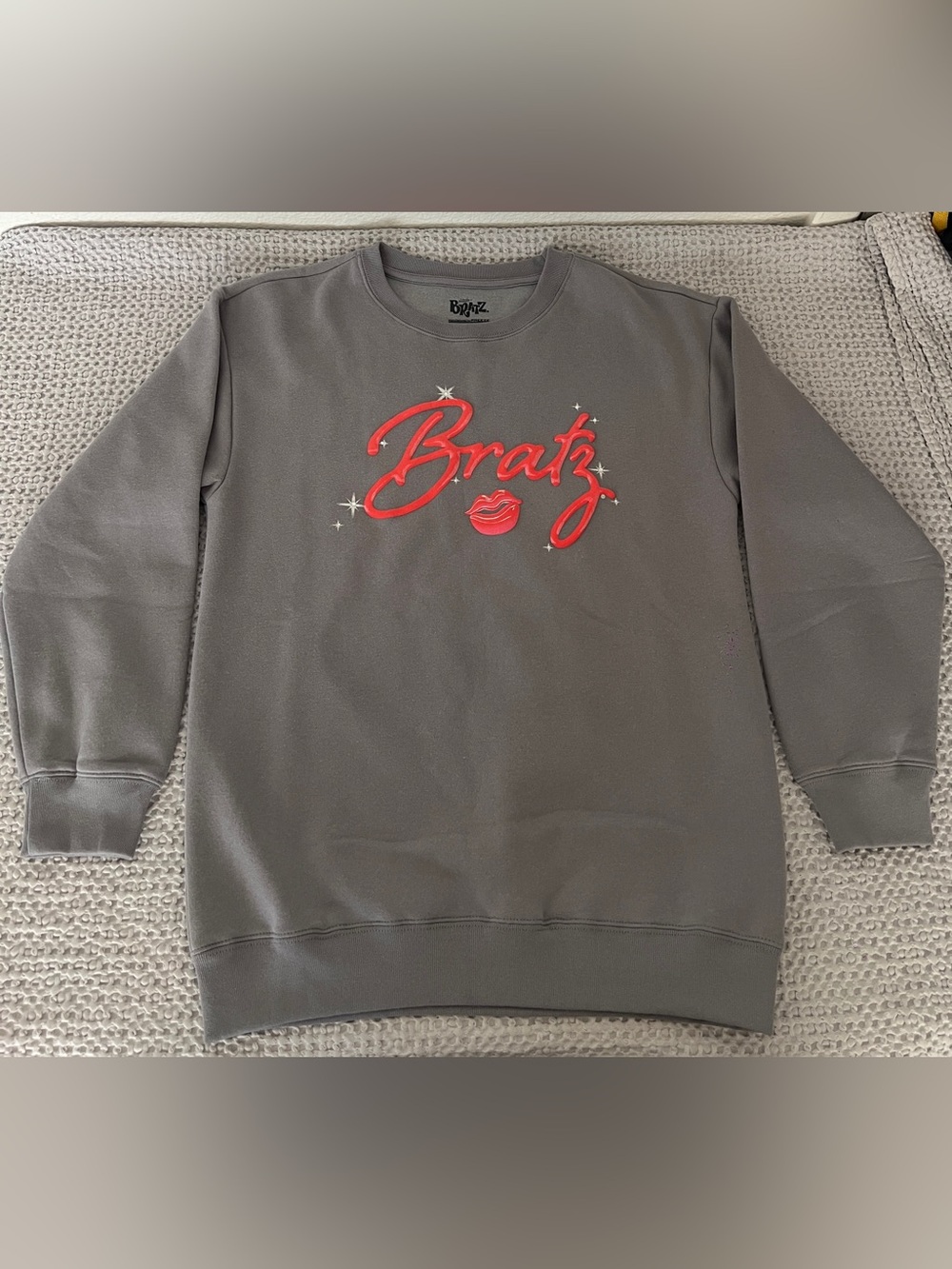 Bratz Embroidered Womens Juniors Crew Neck Long Sleeve Breathable Bratz Dolls